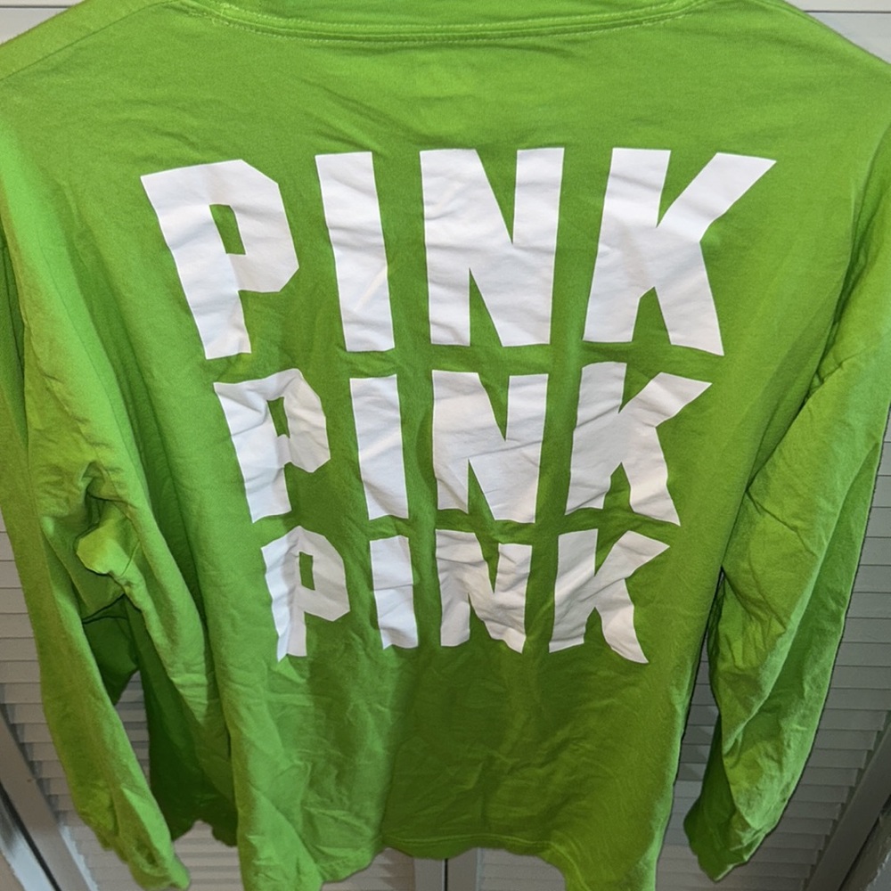 Neon Green PINK long sleeve tee shirt